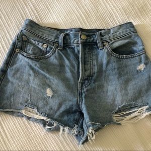 Free People Ripped Jean Shorts